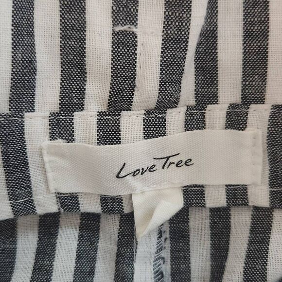 Love Tree Black and White Striped Preppy Shorts with Tie Waist Size Large - Picture 5 of 9